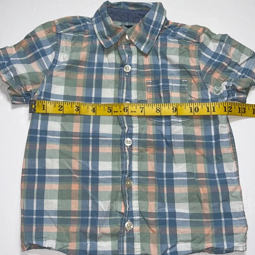 OshKosh B'gosh Toddler Boys‎ Plaid Short Sleeve Button Up Shirt Size 3T